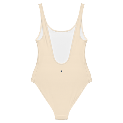 Michigan Upper Peninsula One-Piece Swimsuit (w/ UP Outline) | Champagne White