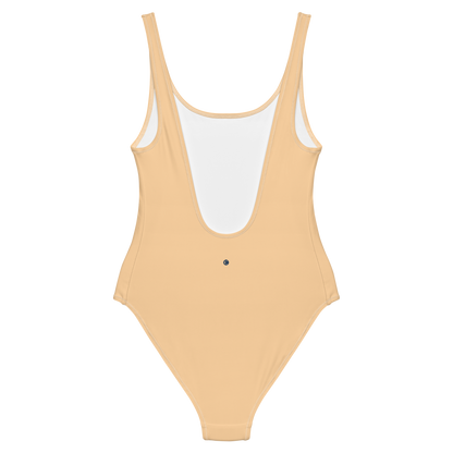 Michigan Upper Peninsula One-Piece Swimsuit (w/ UP Outline) | Pale Apricot