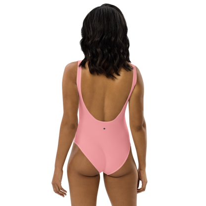 Michigan Upper Peninsula One-Piece Swimsuit (w/ UP Outline) | Strawberry Pink