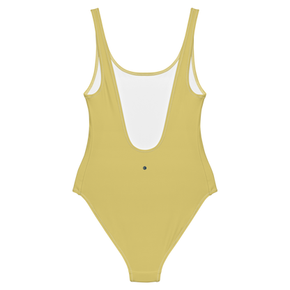 Michigan Upper Peninsula One-Piece Swimsuit (w/ UP Outline) | Plum Yellow