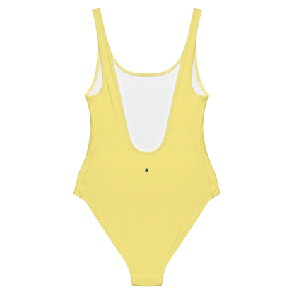 Michigan Upper Peninsula One-Piece Swimsuit (w/ UP Outline) | Cherry Yellow