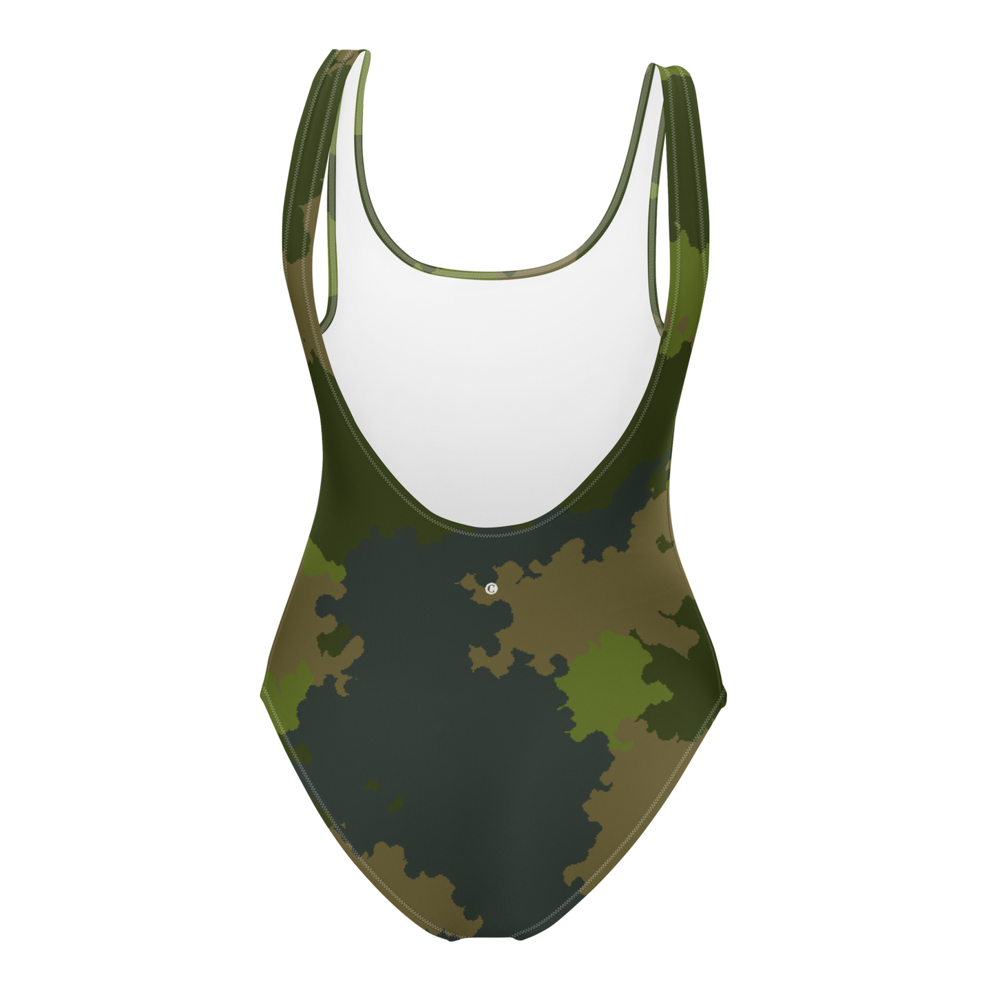 Michigan Upper Peninsula One-Piece Swimsuit (w/ UP Outline) | Woodland Camo