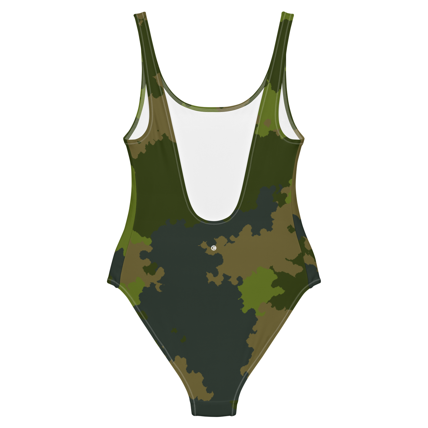 Michigan Upper Peninsula One-Piece Swimsuit (w/ UP Outline) | Woodland Camo