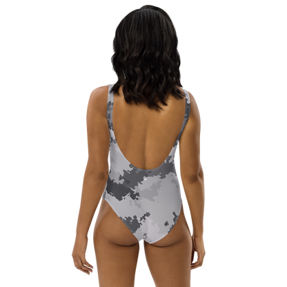 Michigan Upper Peninsula One-Piece Swimsuit (w/ UP Outline) | Iron Ore Camo