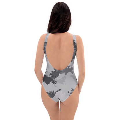 Michigan Upper Peninsula One-Piece Swimsuit (w/ UP Outline) | Iron Ore Camo