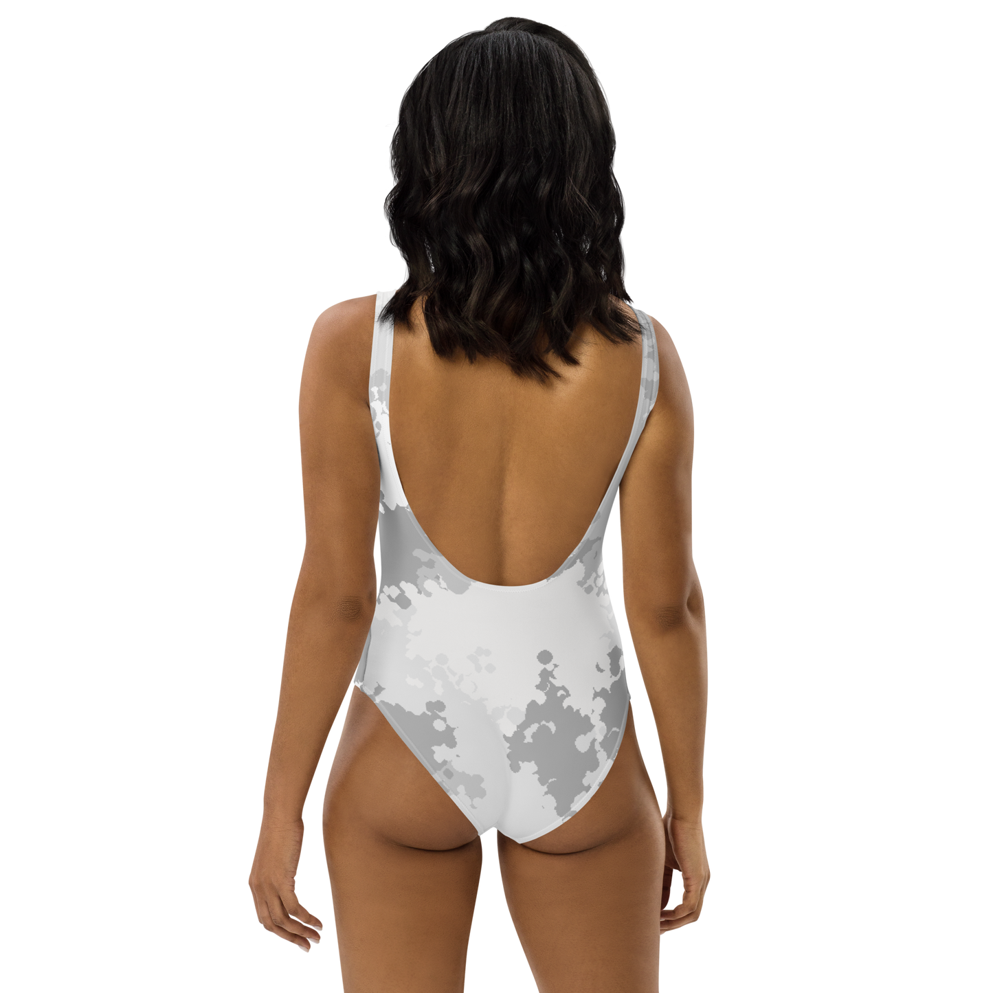 Michigan Upper Peninsula One-Piece Swimsuit (w/ UP Outline) | Snow Camo