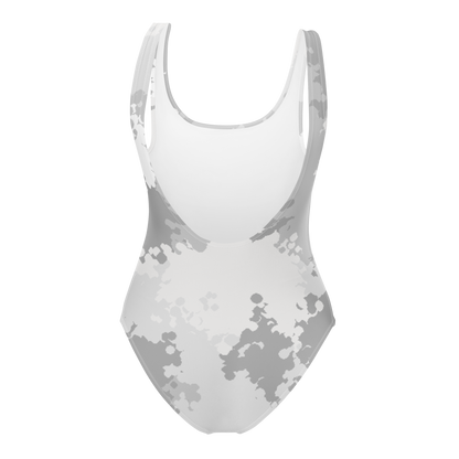 Michigan Upper Peninsula One-Piece Swimsuit (w/ UP Outline) | Snow Camo