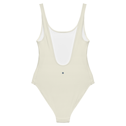 Michigan Upper Peninsula One-Piece Swimsuit (w/ UP USA Flag) | Ivory White