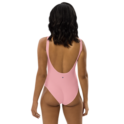 Michigan Upper Peninsula One-Piece Swimsuit (w/ UP USA Flag) | Strawberry Pink