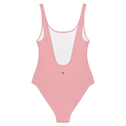 Michigan Upper Peninsula One-Piece Swimsuit (w/ UP USA Flag) | Strawberry Pink