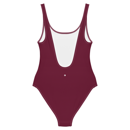 Michigan Upper Peninsula One-Piece Swimsuit (w/ UP USA Flag) | Old Mission Burgundy