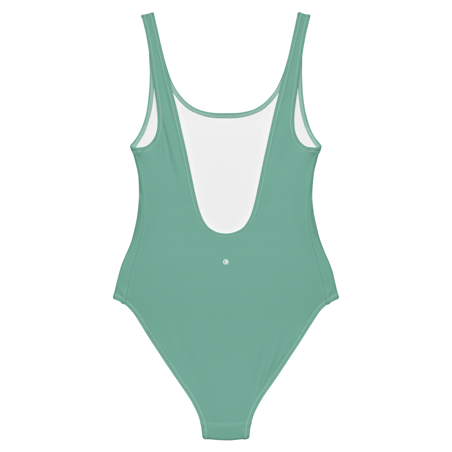 Michigan Upper Peninsula One-Piece Swimsuit (w/ UP USA Flag) | Metallic Mint Green