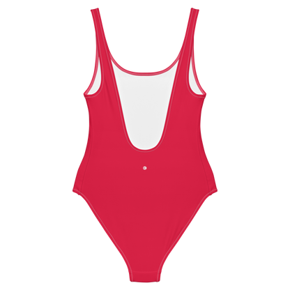 Michigan Upper Peninsula One-Piece Swimsuit (w/ UP USA Flag) | Lighthouse Red