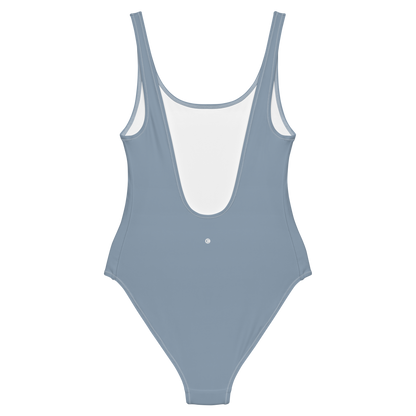 Michigan Upper Peninsula One-Piece Swimsuit (w/ UP USA Flag) | B-24 Grey