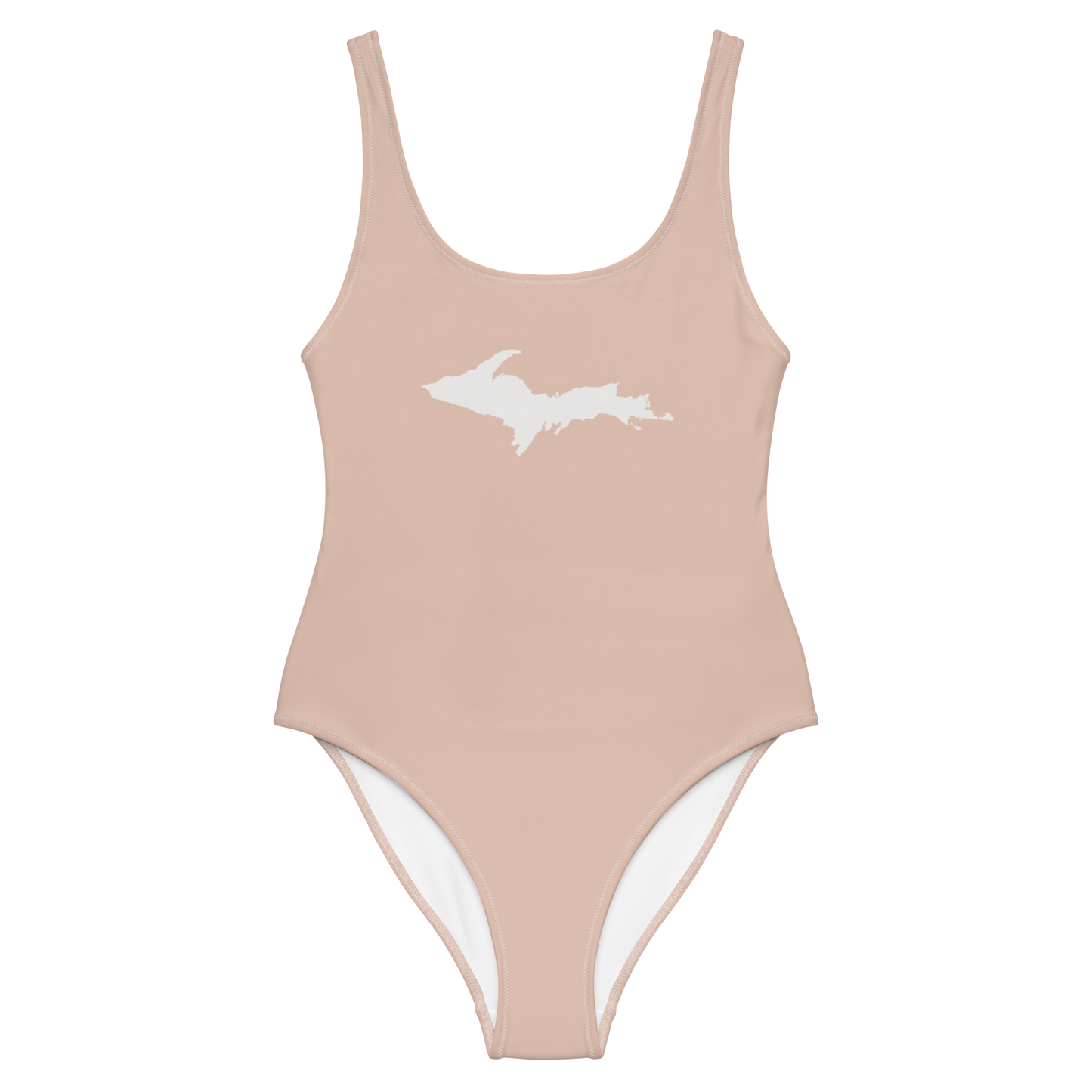 Michigan Upper Peninsula One-Piece Swimsuit (w/ UP Outline) | Rose Gold