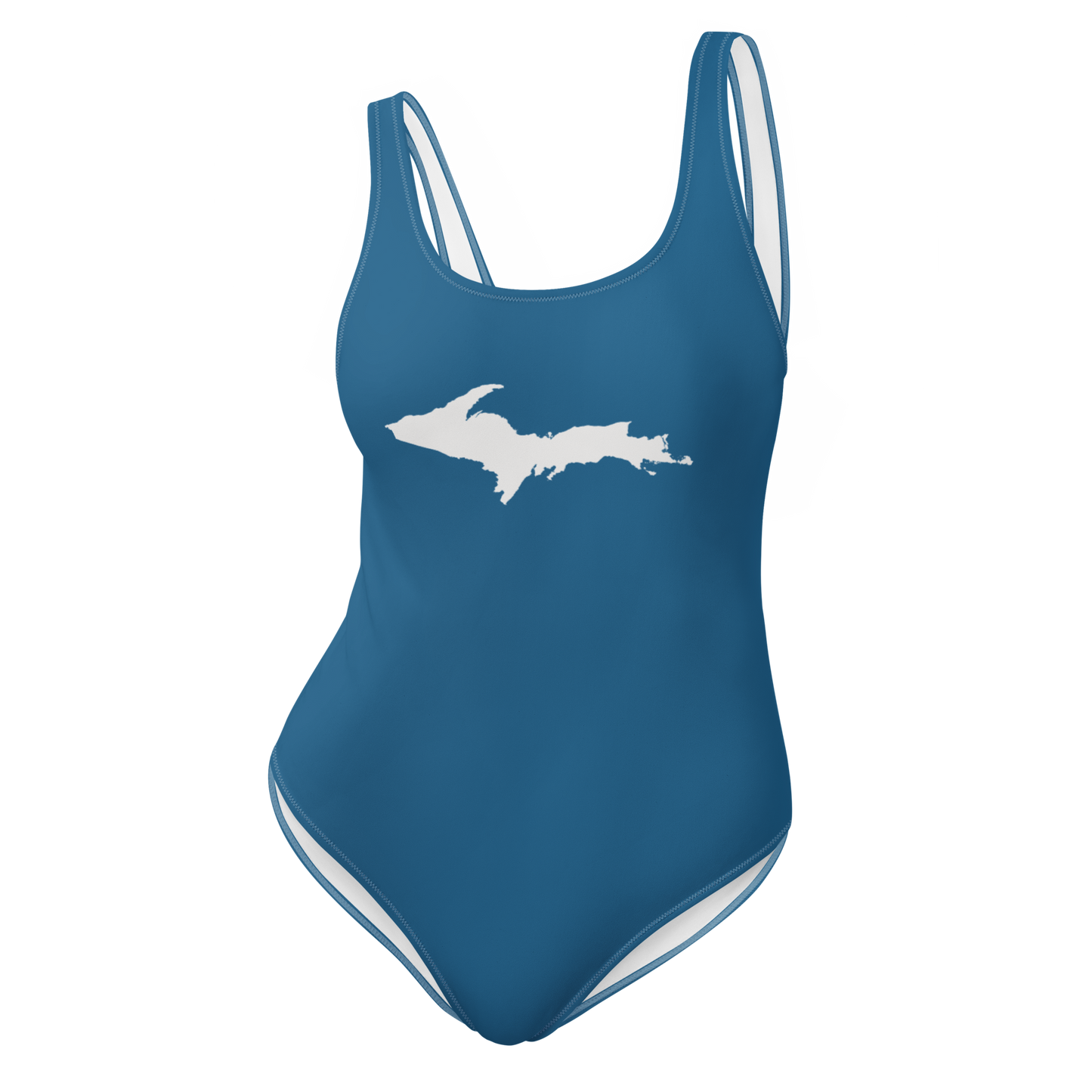 Michigan Upper Peninsula One-Piece Swimsuit (w/ UP Outline) | Blueberry