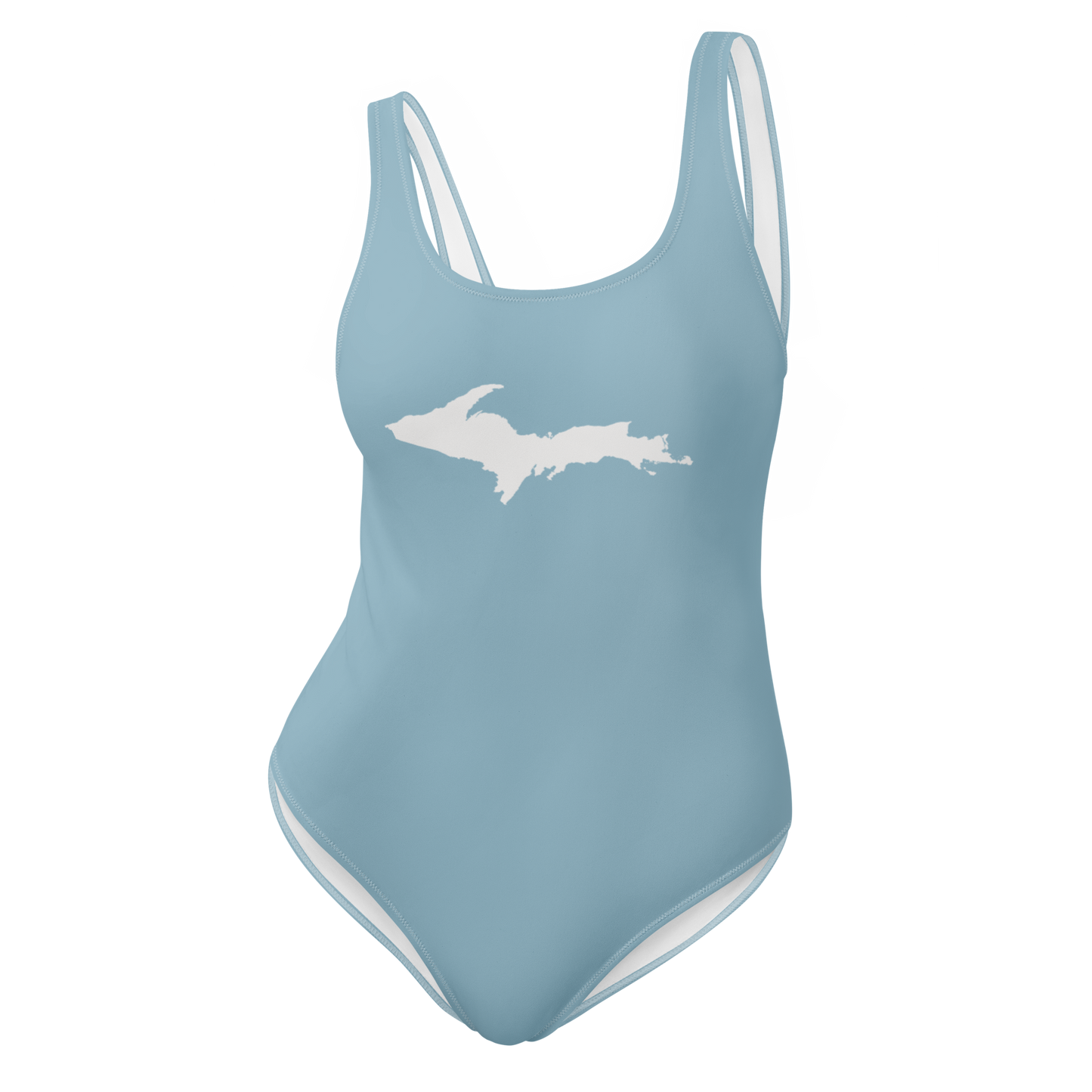 Michigan Upper Peninsula One-Piece Swimsuit (w/ UP Outline) | Opal Blue