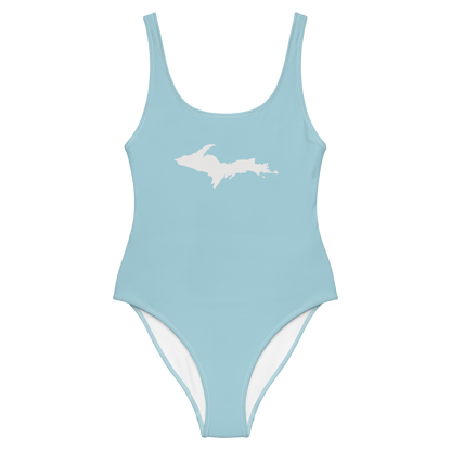 Michigan Upper Peninsula One-Piece Swimsuit (w/ UP Outline) | '58 Caddie Blue