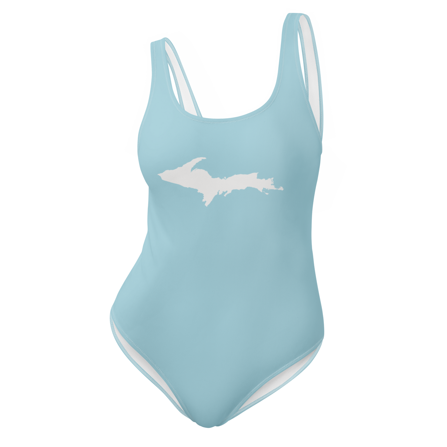 Michigan Upper Peninsula One-Piece Swimsuit (w/ UP Outline) | '58 Caddie Blue