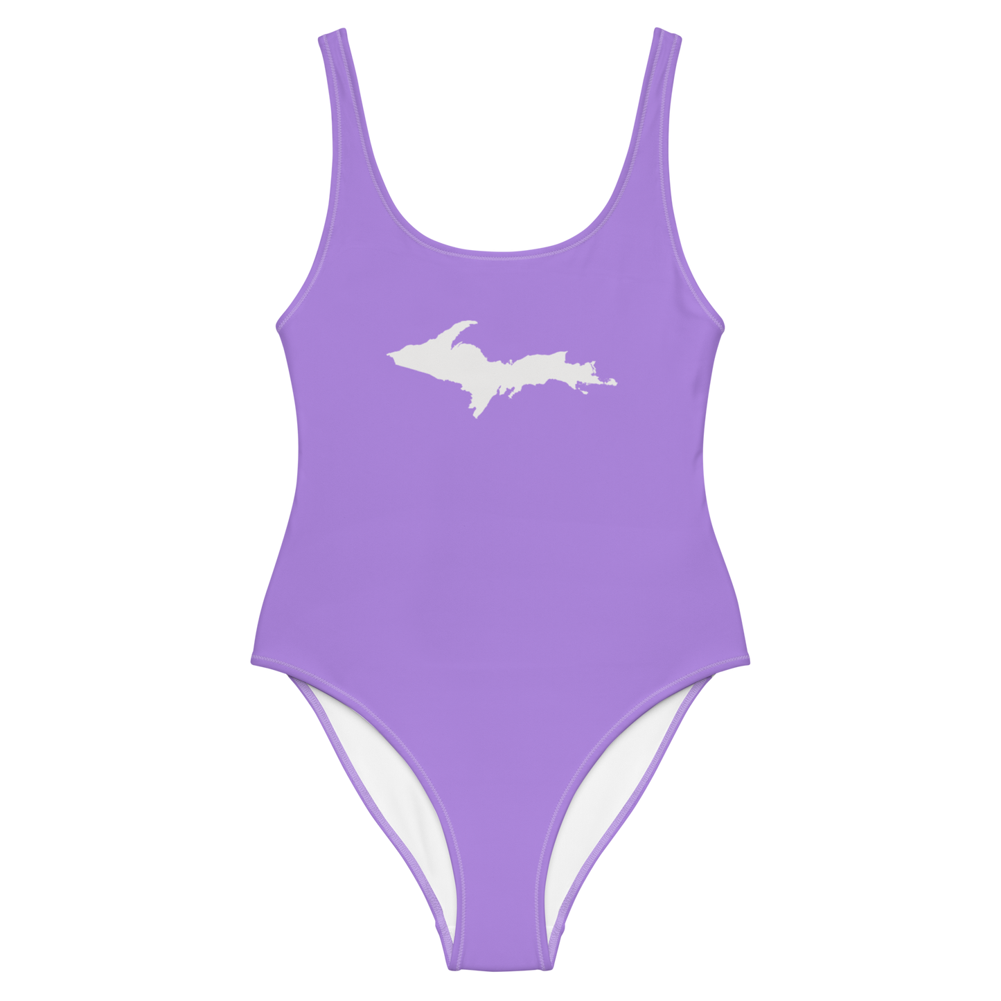 Michigan Upper Peninsula One-Piece Swimsuit (w/ UP Outline) | Lavender