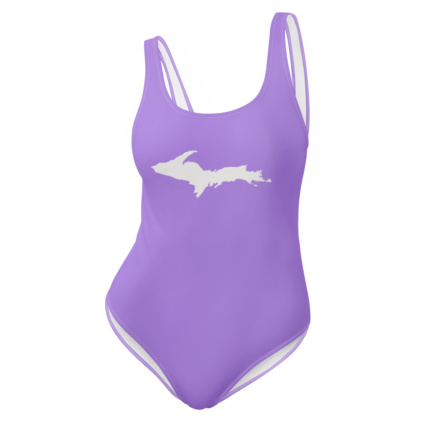 Michigan Upper Peninsula One-Piece Swimsuit (w/ UP Outline) | Lavender