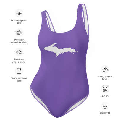 Michigan Upper Peninsula One-Piece Swimsuit (w/ UP Outline) | Lake Iris