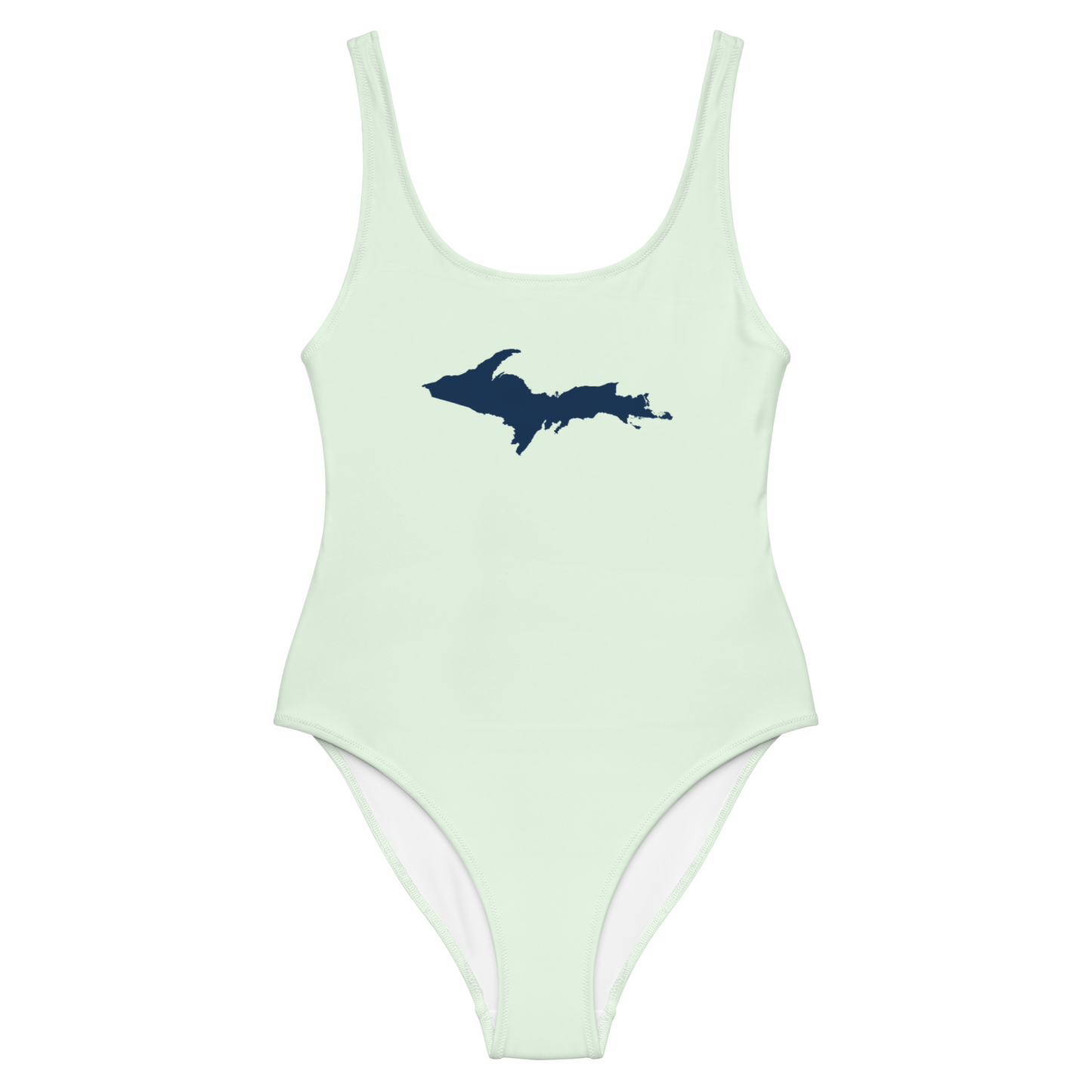 Michigan Upper Peninsula One-Piece Swimsuit (w/ UP Outline) | Dew Green