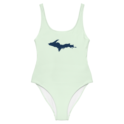 Michigan Upper Peninsula One-Piece Swimsuit (w/ UP Outline) | Dew Green