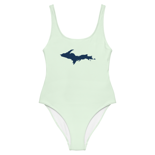 Michigan Upper Peninsula One-Piece Swimsuit (w/ UP Outline) | Dew Green