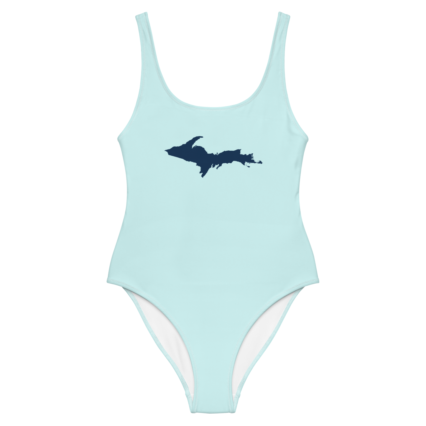 Michigan Upper Peninsula One-Piece Swimsuit (w/ UP Outline) | Cyan