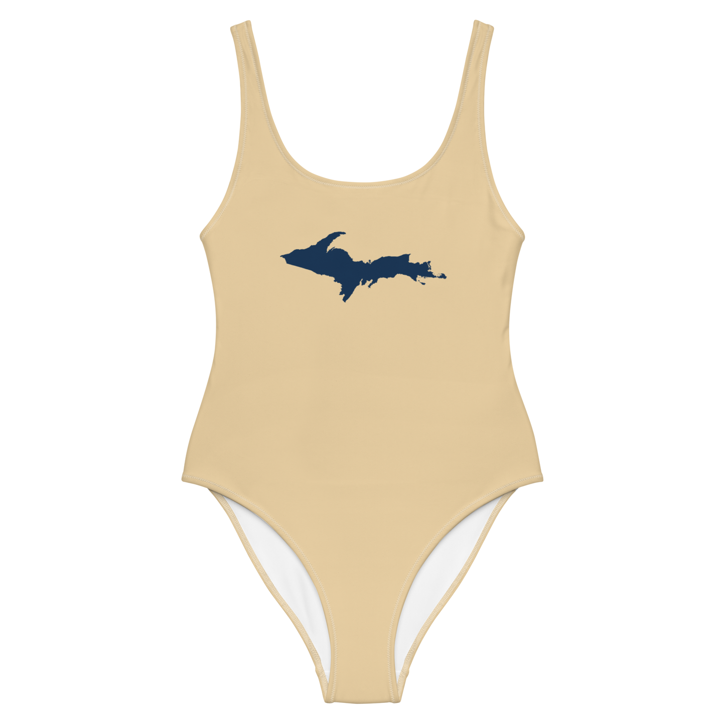 Michigan Upper Peninsula One-Piece Swimsuit (w/ UP Outline) | Maple Color