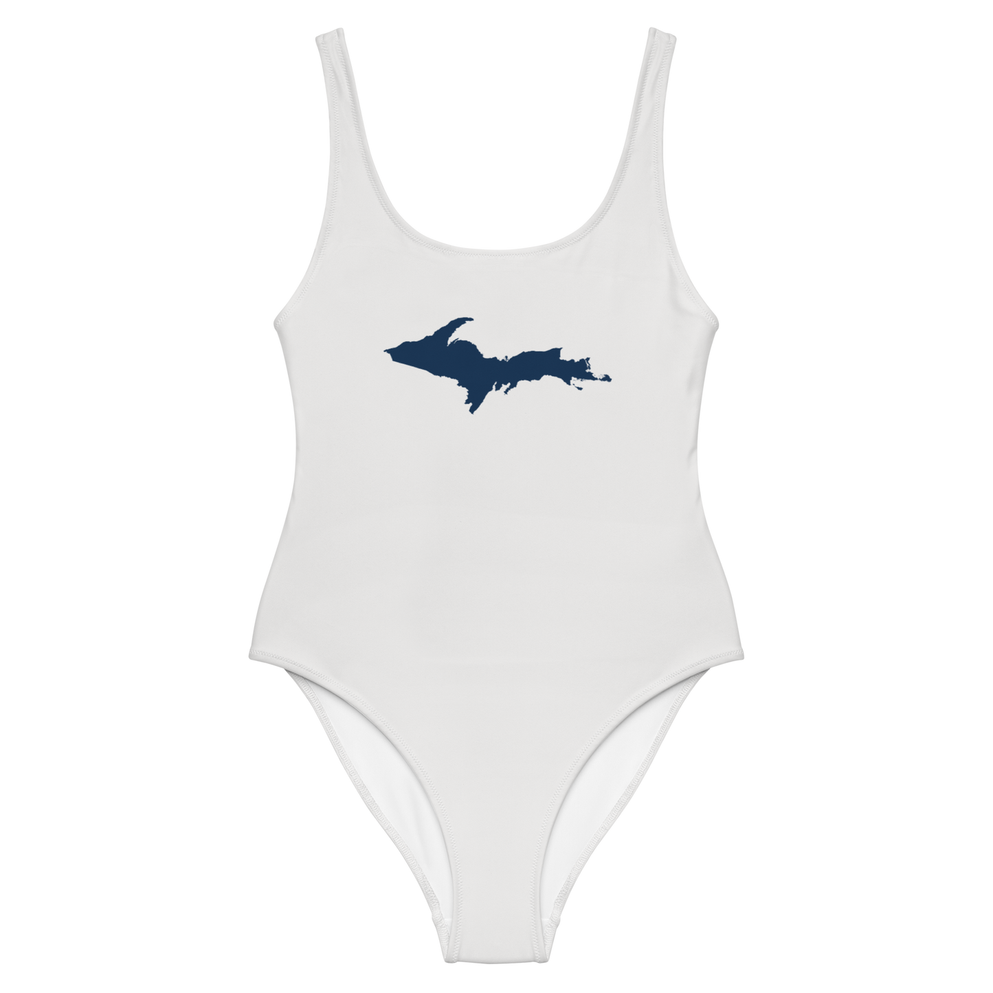 Michigan Upper Peninsula One-Piece Swimsuit (w/ UP Outline) | Birch Bark White