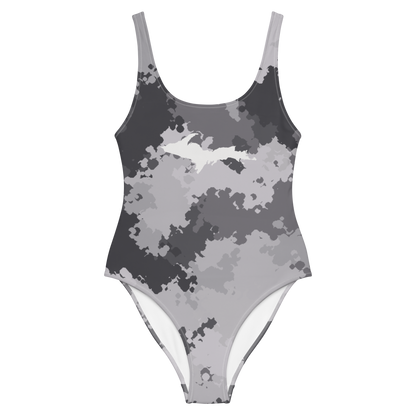 Michigan Upper Peninsula One-Piece Swimsuit (w/ UP Outline) | Iron Ore Camo