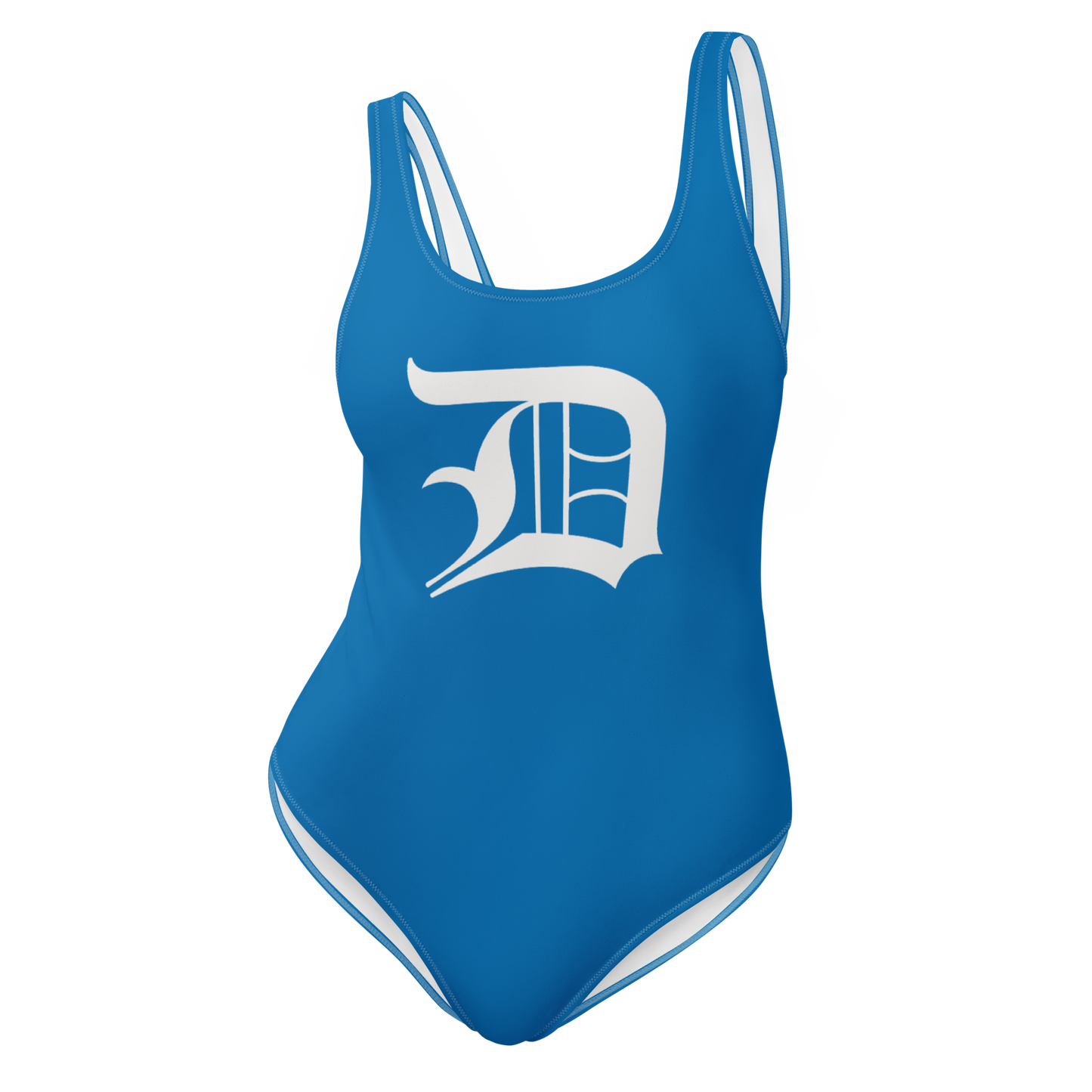 Detroit 'Old English D' One-Piece Swimsuit (Azure)