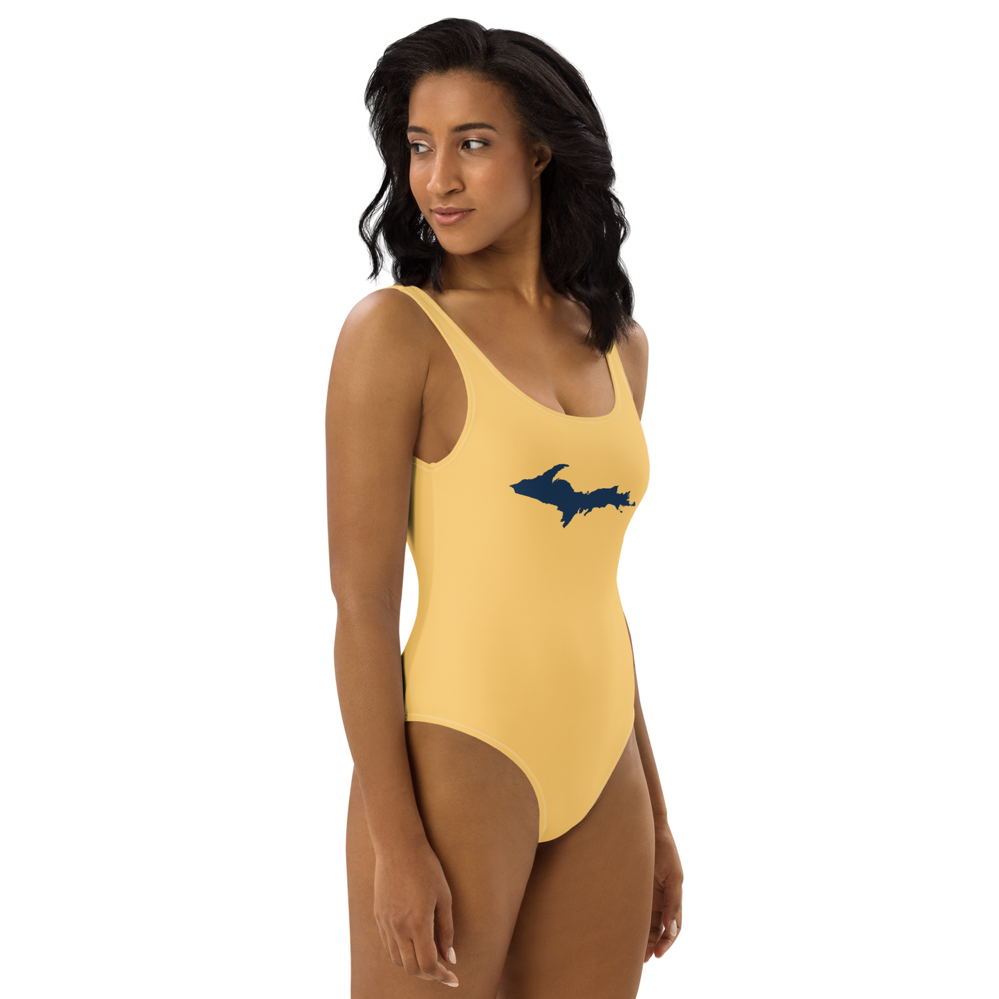 Michigan Upper Peninsula One-Piece Swimsuit (w/ UP Outline) | Citrine