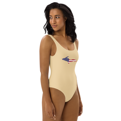 Michigan Upper Peninsula One-Piece Swimsuit (w/ UP USA Flag) | Maple