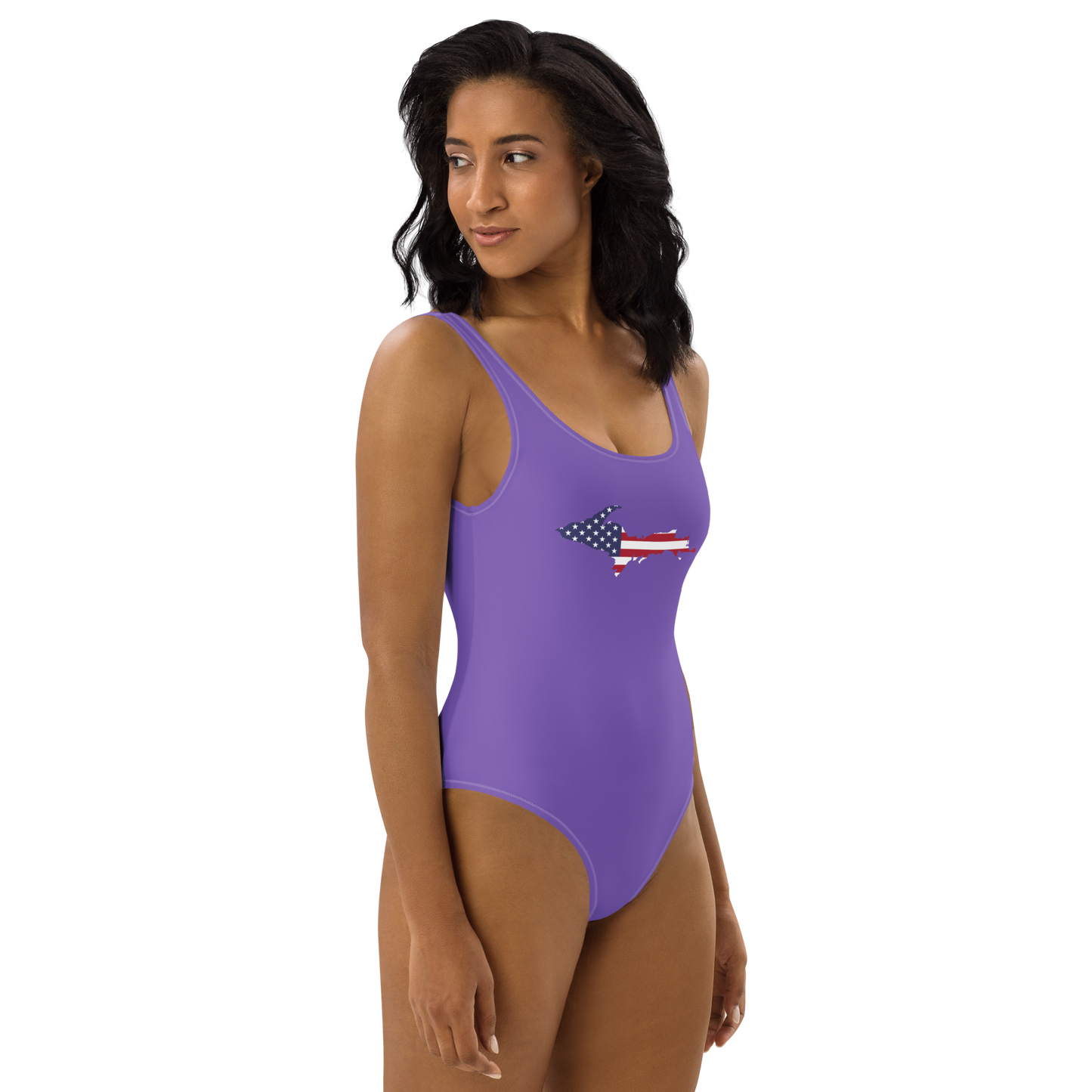 Michigan Upper Peninsula One-Piece Swimsuit (w/ UP USA Flag) | Lake Iris