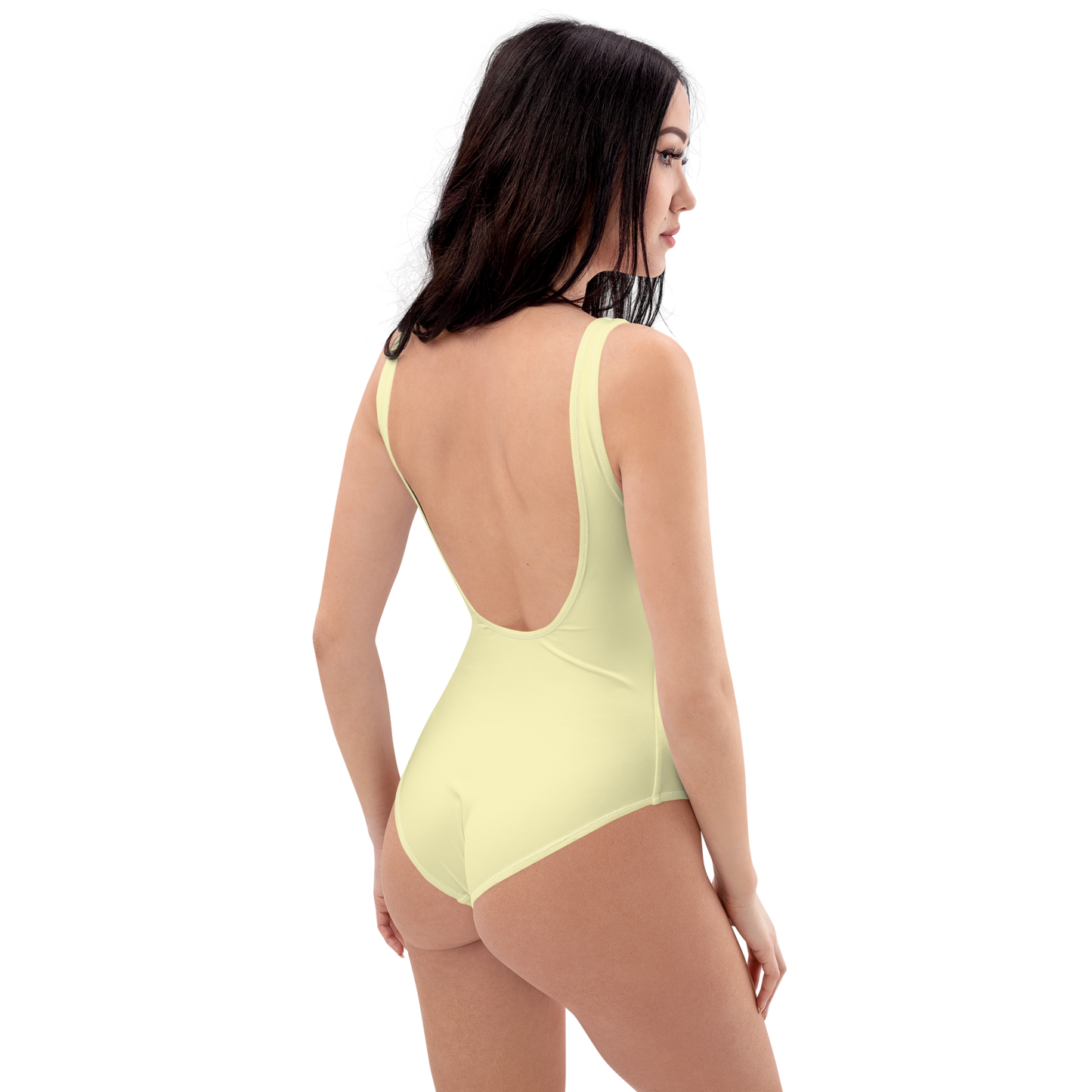 Michigan Upper Peninsula One-Piece Swimsuit (w/ Copper Outline) | Canary Yellow