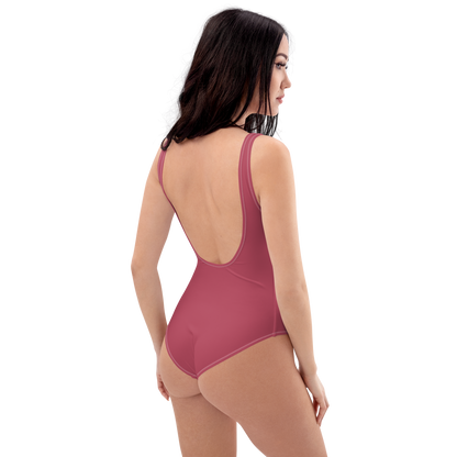 Michigan Upper Peninsula One-Piece Swimsuit (w/ UP Outline) | Popstar Pink