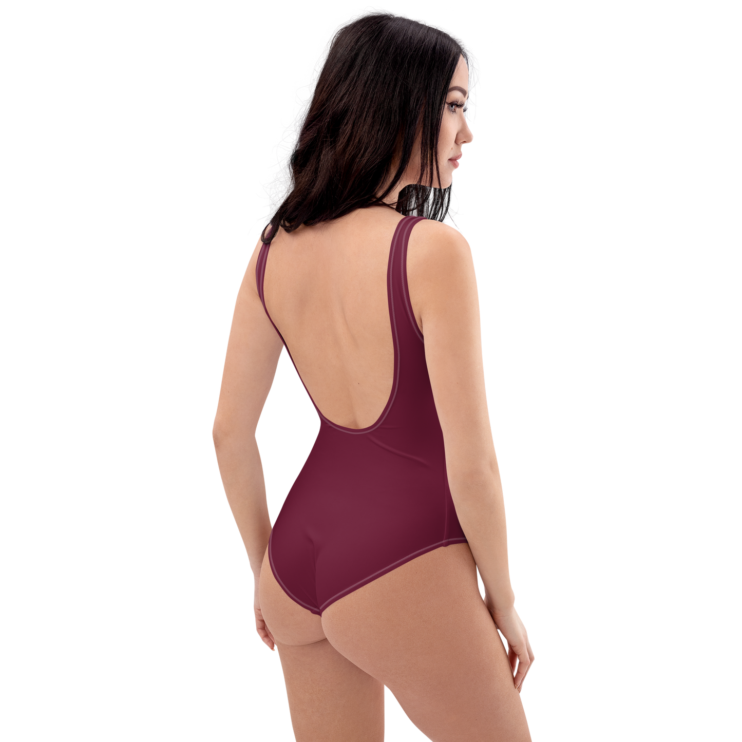 Michigan Upper Peninsula One-Piece Swimsuit (w/ UP Outline) | Old Mission Burgundy