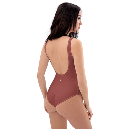 Michigan Upper Peninsula One-Piece Swimsuit (w/ UP Outline) | Ore Dock Red