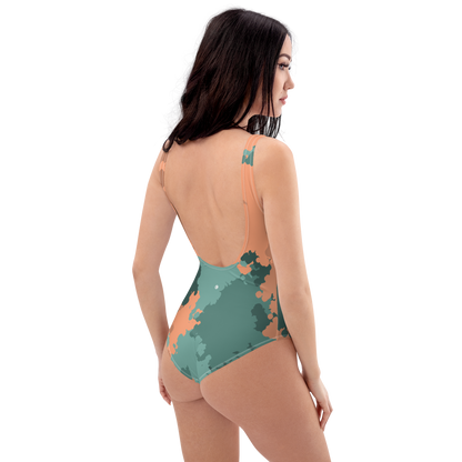 Michigan Upper Peninsula One-Piece Swimsuit (w/ UP Outline) | Copper Country Camo