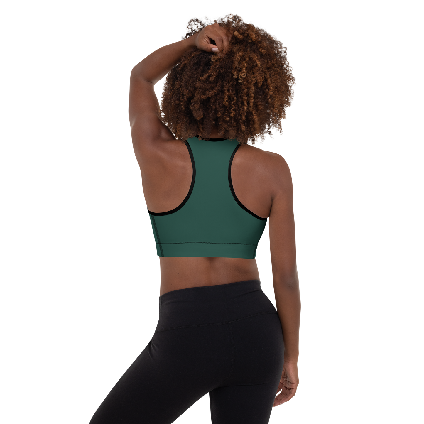 Michigan Upper Peninsula Padded Sports Bra (w/ UP Outline) | Green