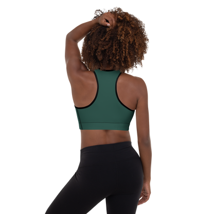 Michigan Upper Peninsula Padded Sports Bra (w/ UP Outline) | Green