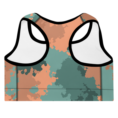 Michigan Upper Peninsula Padded Sports Bra (w/ UP Outline) | Copper Country Camo