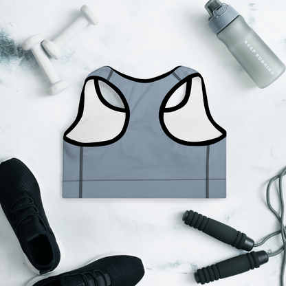 Michigan Upper Peninsula Padded Sports Bra (w/ UP Outline) | B-24 Liberator Grey