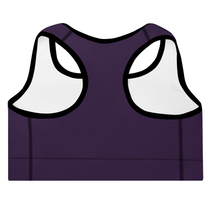 Michigan Upper Peninsula Padded Sports Bra (w/ UP Outline) | Blackcurrant Color