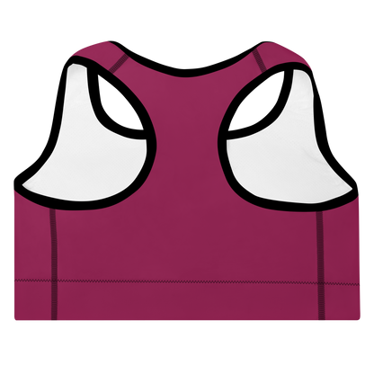 Michigan Upper Peninsula Padded Sports Bra (w/ UP Outline) | Ruby Red