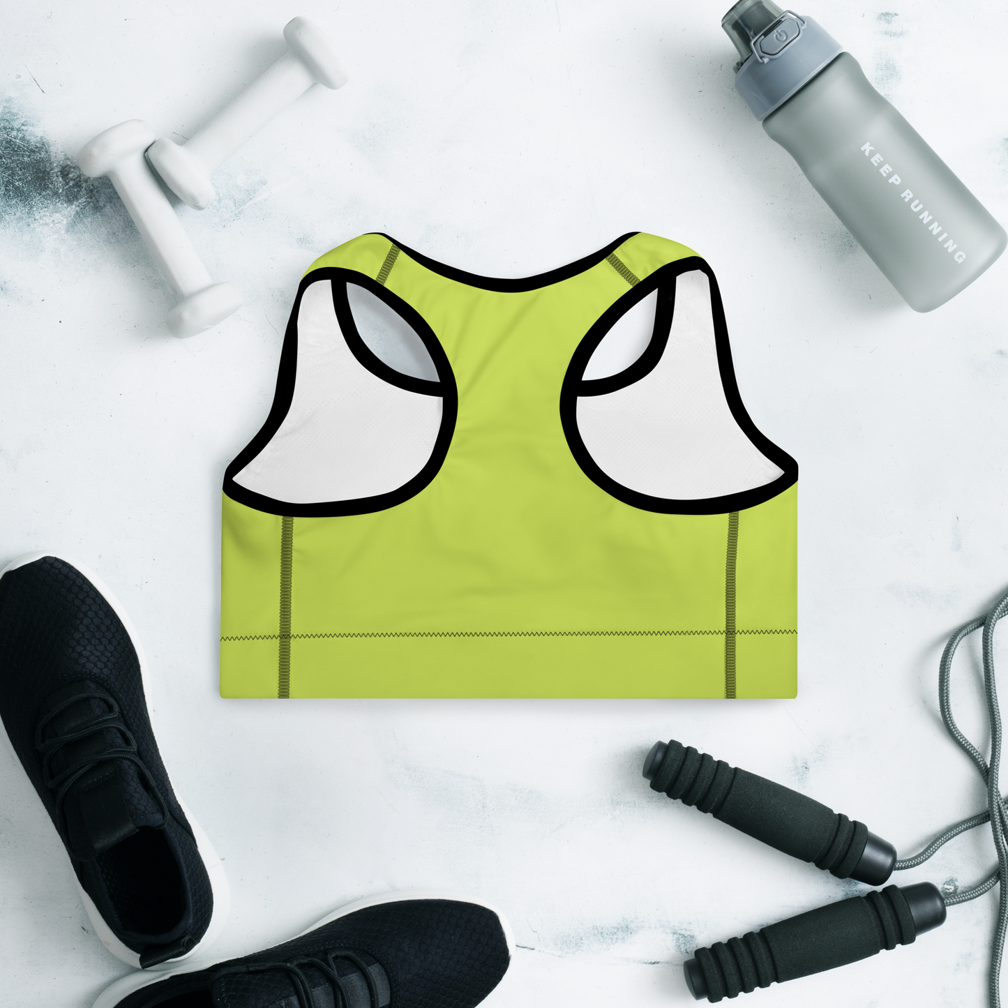 Michigan Upper Peninsula Padded Sports Bra (w/ UP Outline) | Gooseberry Green