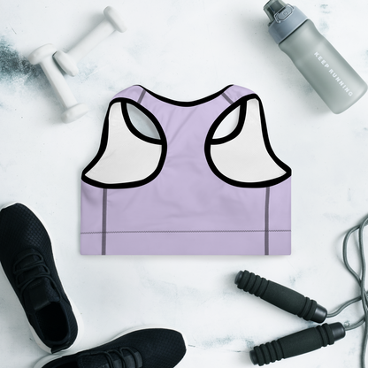 Michigan Upper Peninsula Padded Sports Bra (w/ UP Outline) | Lavender